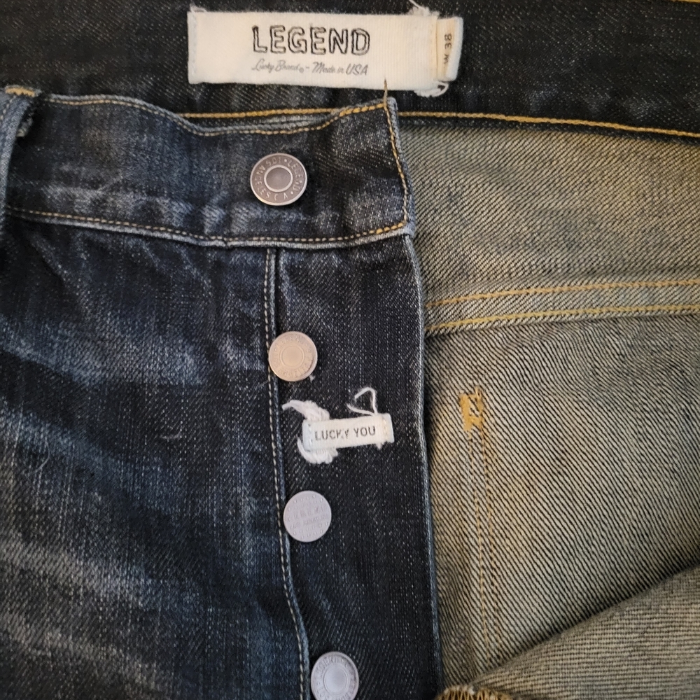Lucky Brand Heritage Slim 121 Selvedge Denim 38x32 Dark Wash